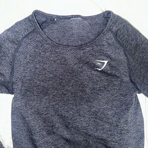 DARK GREY VITAL SEAMLESS LONG SLEEVE CROP